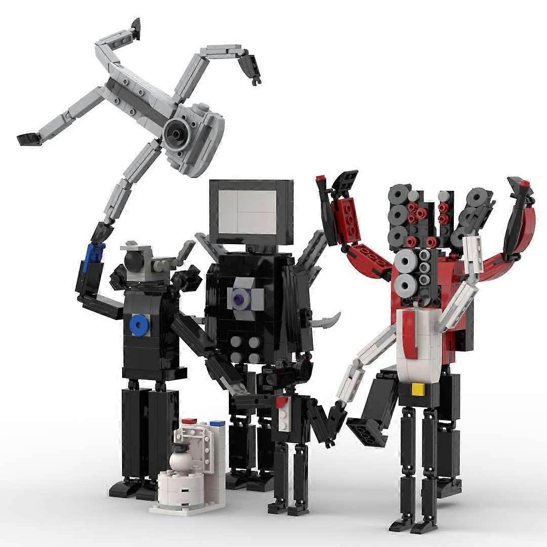 Skibidied Toileted Tv Man B0ss And Large Tv Man Monsters Building Bricks Toys Suit For Kids Birthday Gifts