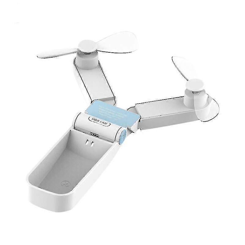 Mini Double-head Electric Fan, Usb Charging, Adjustable, Portable, Foldable, Beautiful, Suitable For Travel