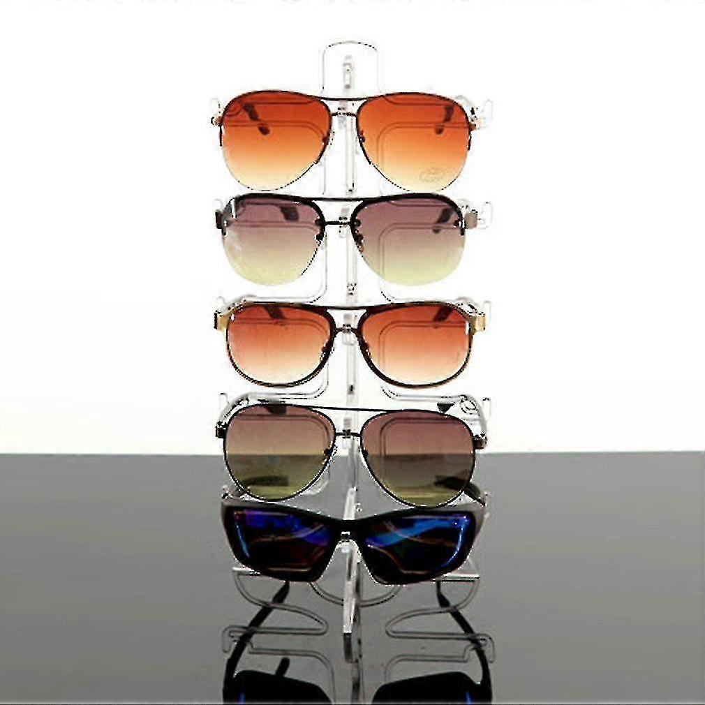 5 Layers Glasses Show Stand Frame Display Rack Colorful Black White Clear