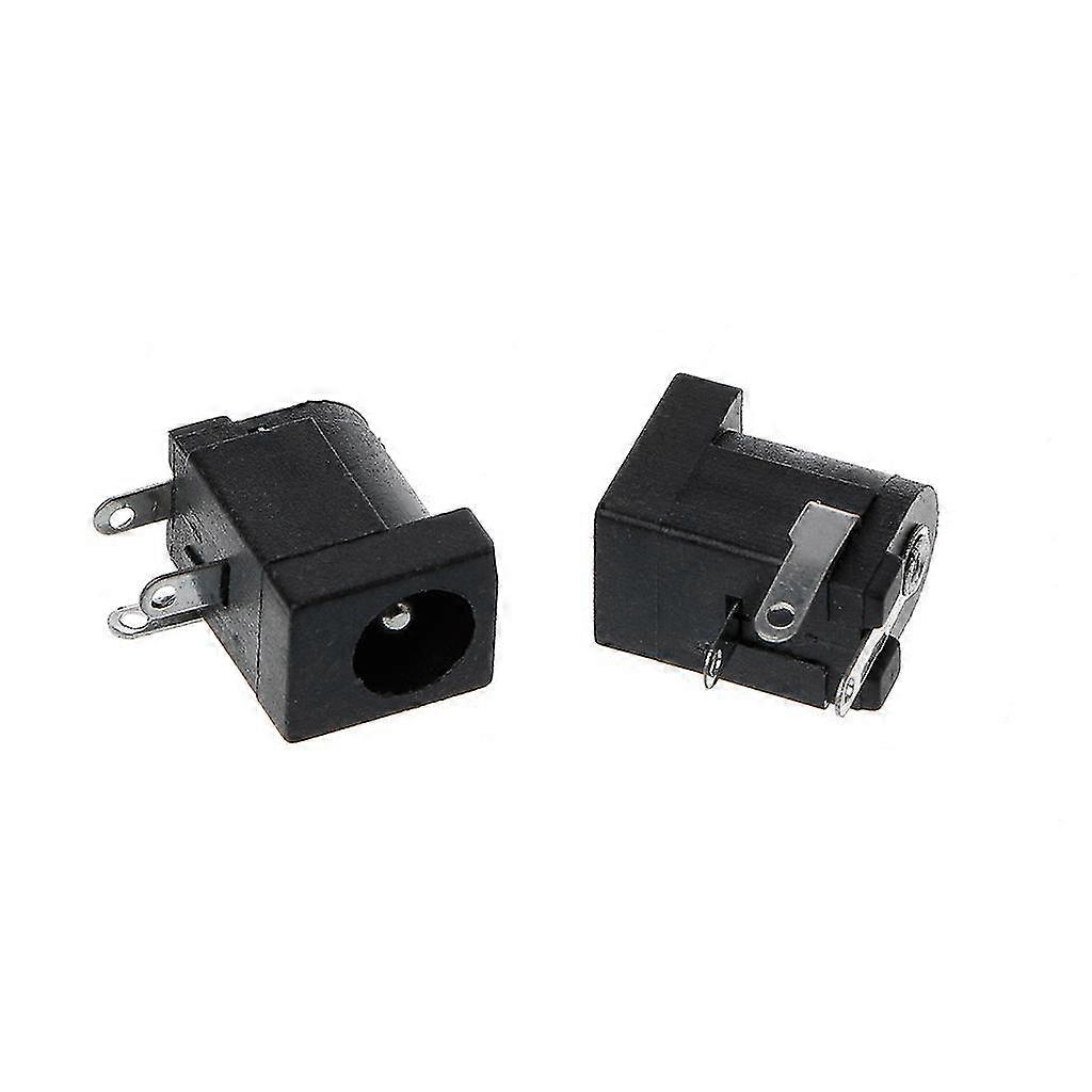 5 Pcs Dc-005 Black Dc Power Jack Socket Connector 5.5x2.1mm Barrel-type Pcb Mount