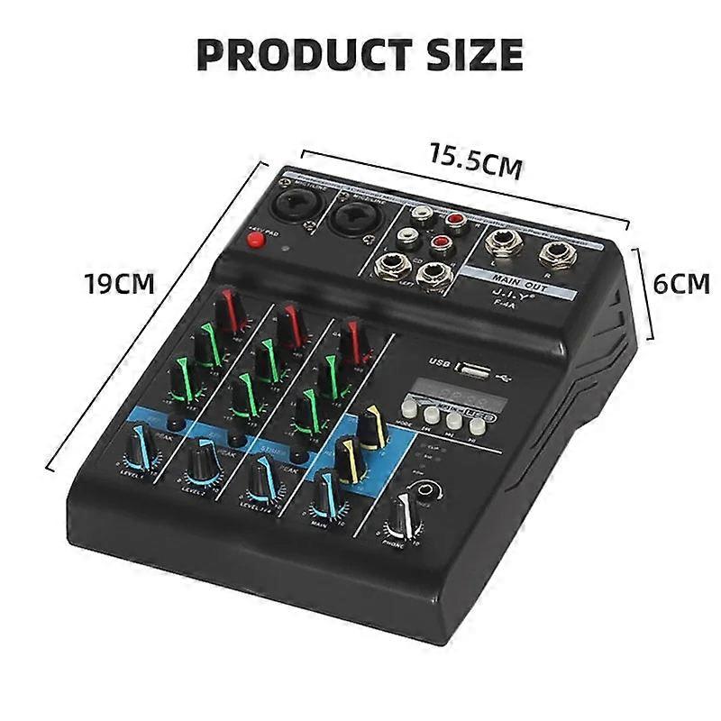 A4 Sound Mi Console Bluetooth Record Computer Playback 48v Phantom Power Delay Repaeat Effect 4 Channels Usb Audio Mixer