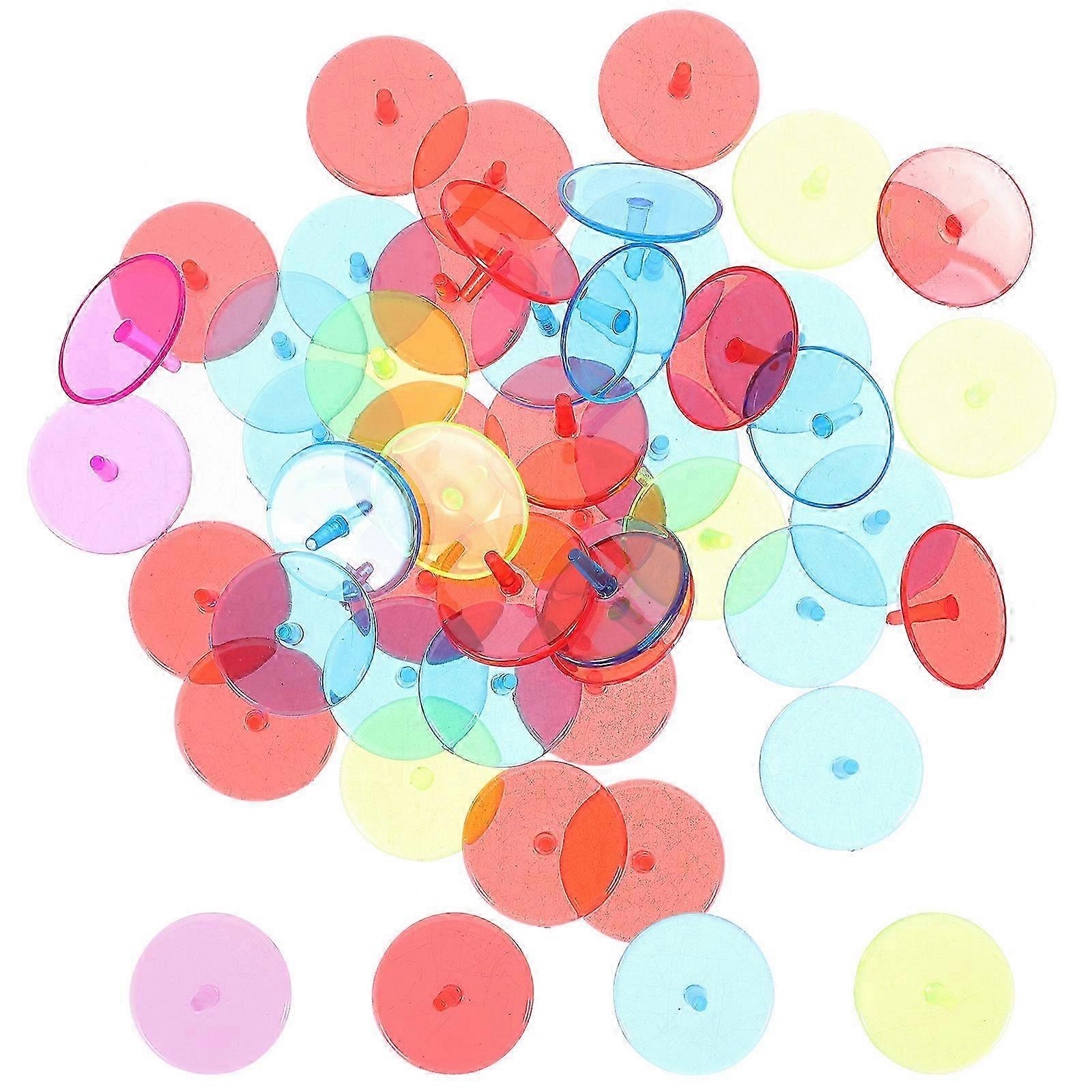 50pcs Plastic Round Transparent Ball Marker Golf Marking Tool (Mixed Color)