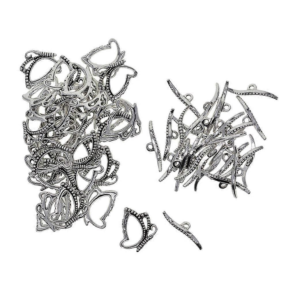 30 Sets Tibetan Silver Toggle Clasps Hooks Connectors