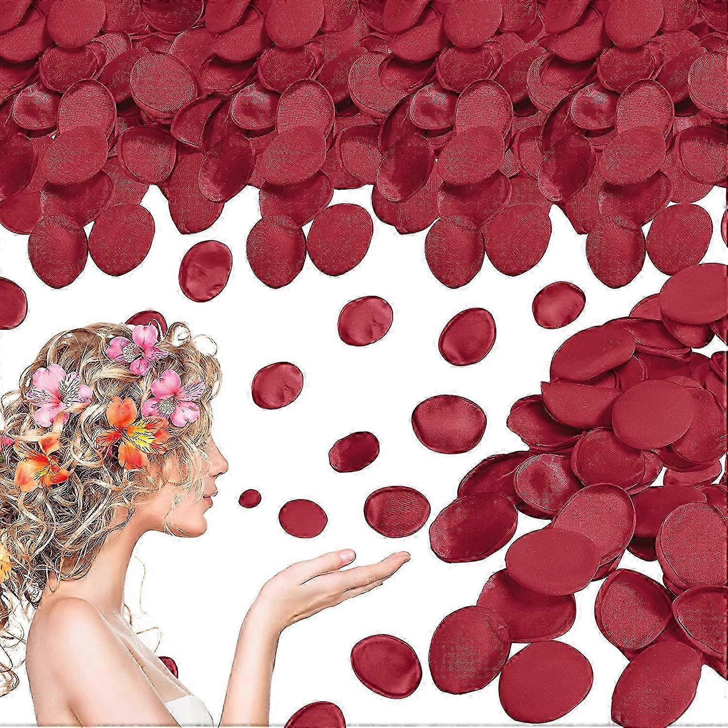 600 stk burgunder silke rose kronblader for bryllup og begivenhet dekorasjoner