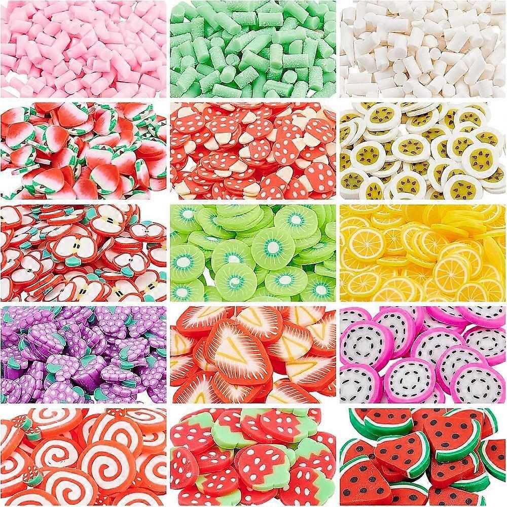 Handmade Polymer Clay Cabochons & Sprinkle Beads Mixed Color 150g/box