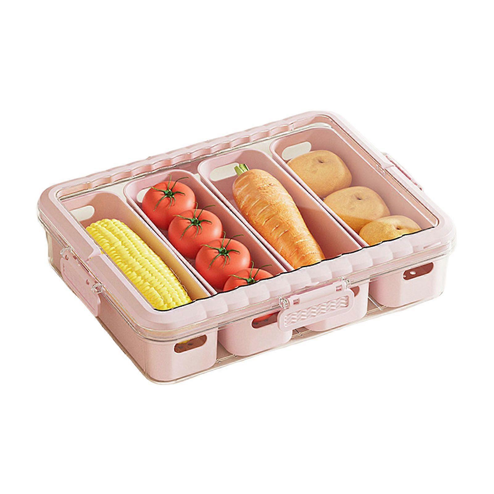 Spice Organizer Box Storage Container with Handle Food Grade BPA Free Large Capacity Divided Serving Tray Condiment Holder