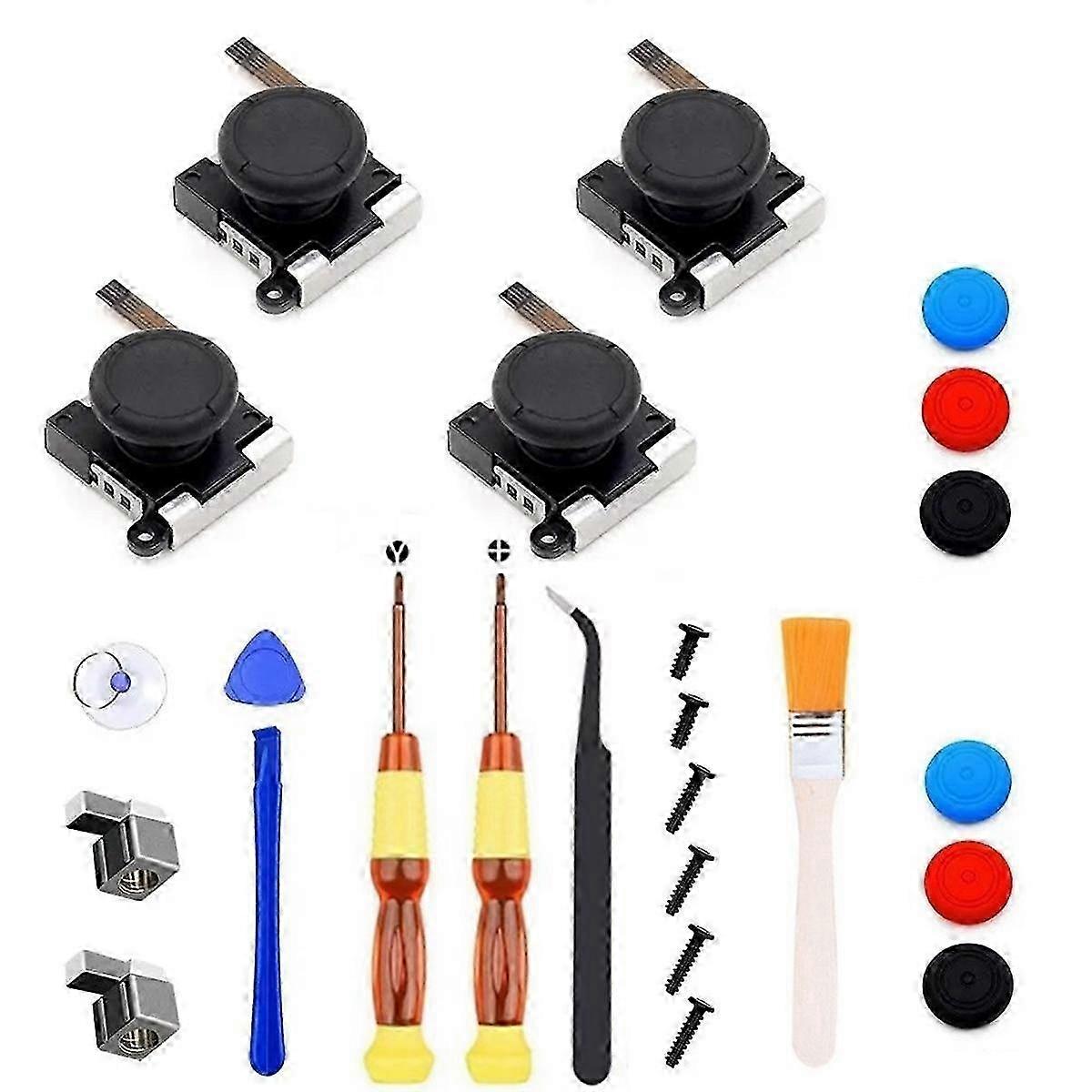 25PCS Set 3D Analog Joystick+Screwdriver+Joystick Cap Switch Lite Joycon Controller Repair Accessori