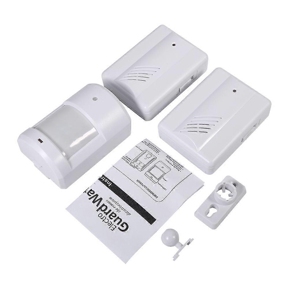 Motion Sensor Wireless Alert Secure System Doorbell Alarm for Home (2 Receiver   1 Transmitter)