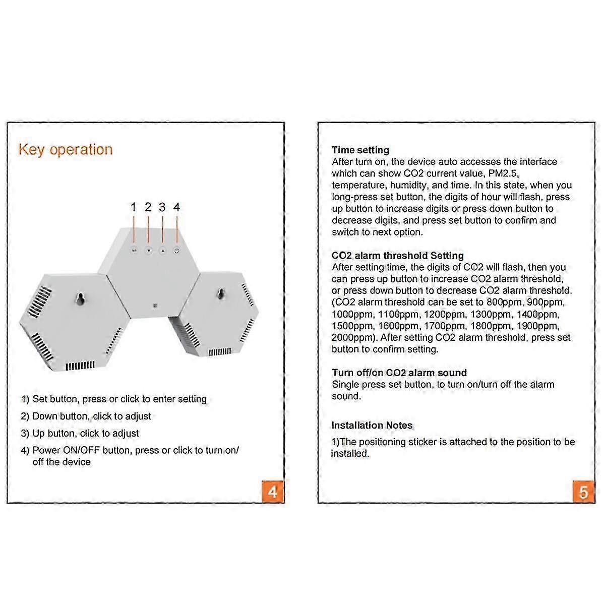 Luftqualitätsdetektor-Monitor Innentester Kohlendioxidsensor Wandmontierter CO2-Detektor Kohlendioxidmonitor