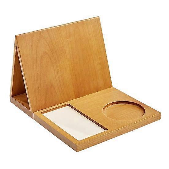 Wooden Triangular Book Holder Tabletop Coffee Tea Holder Book Nook Reading Stand Night Stand Book