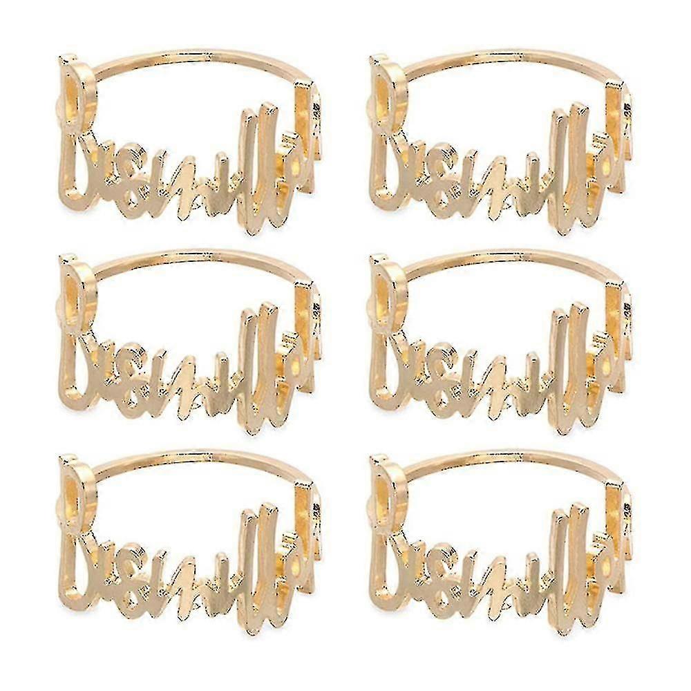 6 Pcs Anneaux de serviette Lettre Métal Serviette Anneau Ensemble Alphabet Porte-serviette