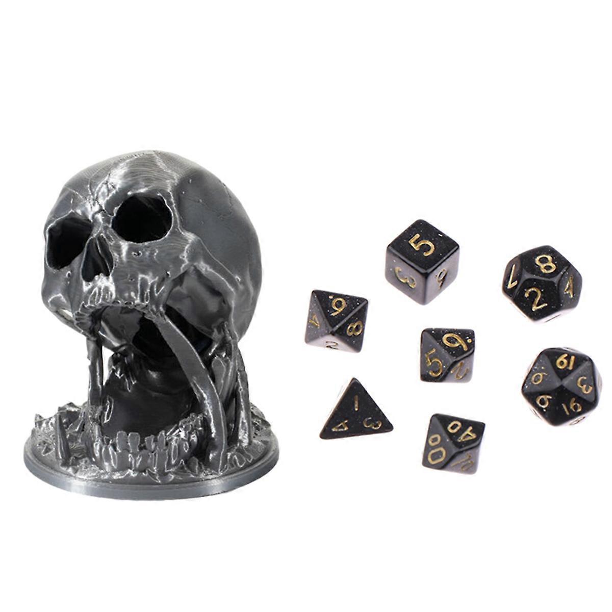 Skull Dice Tower 3D Printed DND Dice Rolling Tower Dice Set Included Tabletop Roleplaying Game Dice Roller Tower C