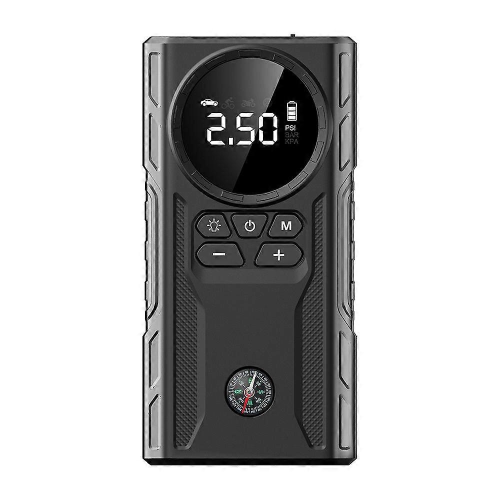 Tire Inflator Air Compressor, Portable Digital Display Electric Air Pump, 8000mAh 1000A Jump Starter and Air Pump with LED Light for Car, Motorcycle, 