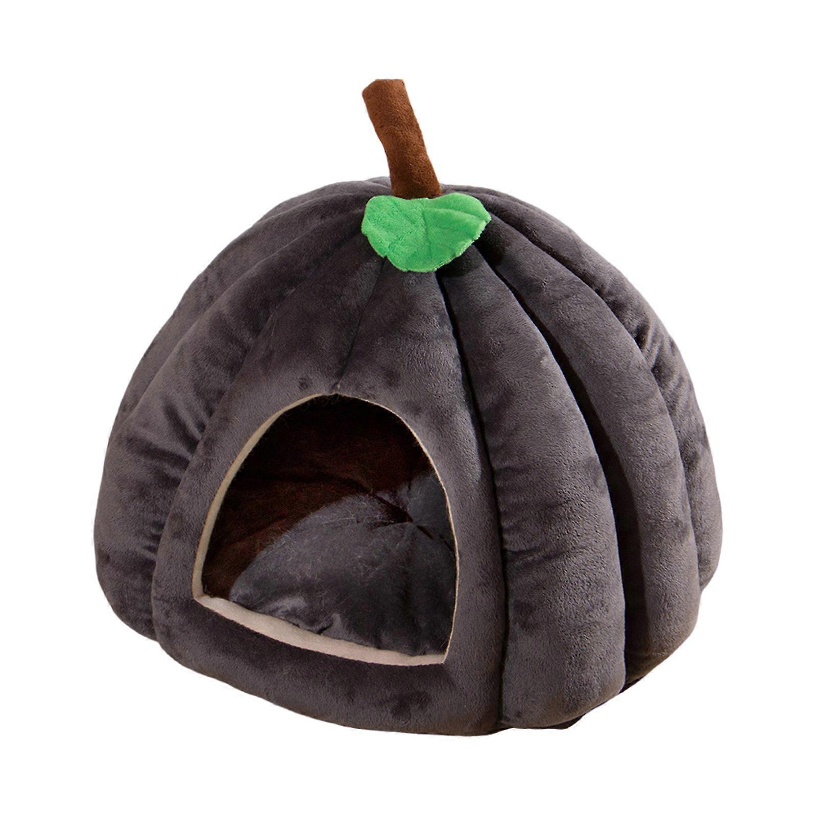 Dog Bed Cartoon Pumpkin Nest for Small Puppy Kittens Cartoon Basket Pet Bed Detachable Cushion for Household dark gray