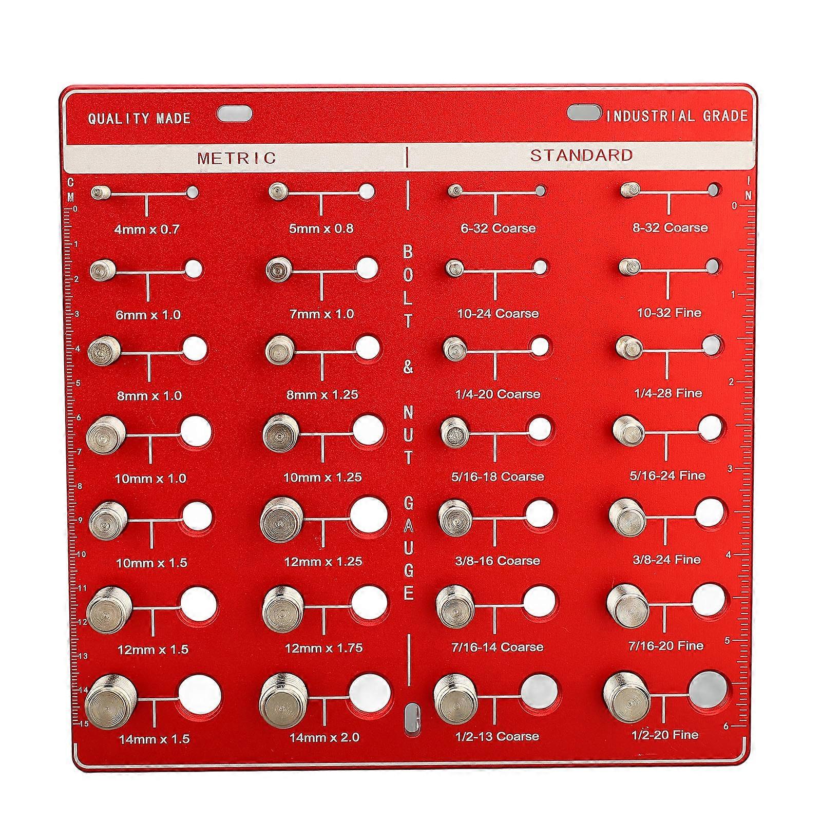 Nut And Bolt Thread Checker 28 Holes Wall Mount Inch And Metric Thread Checker Bolt Nut Identifier Gauge
