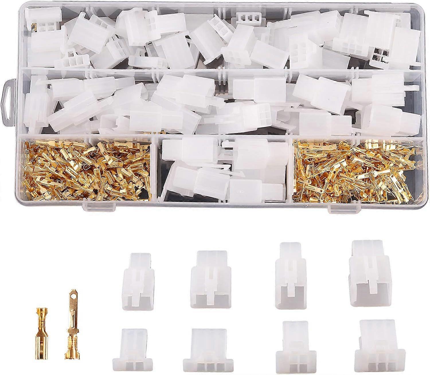 380PCS 2.8mm自動車用コネクタキット2 3 4 6ピン自動車用電線コネクタキットオートバイオートバイカートラックスクーターボート電気用