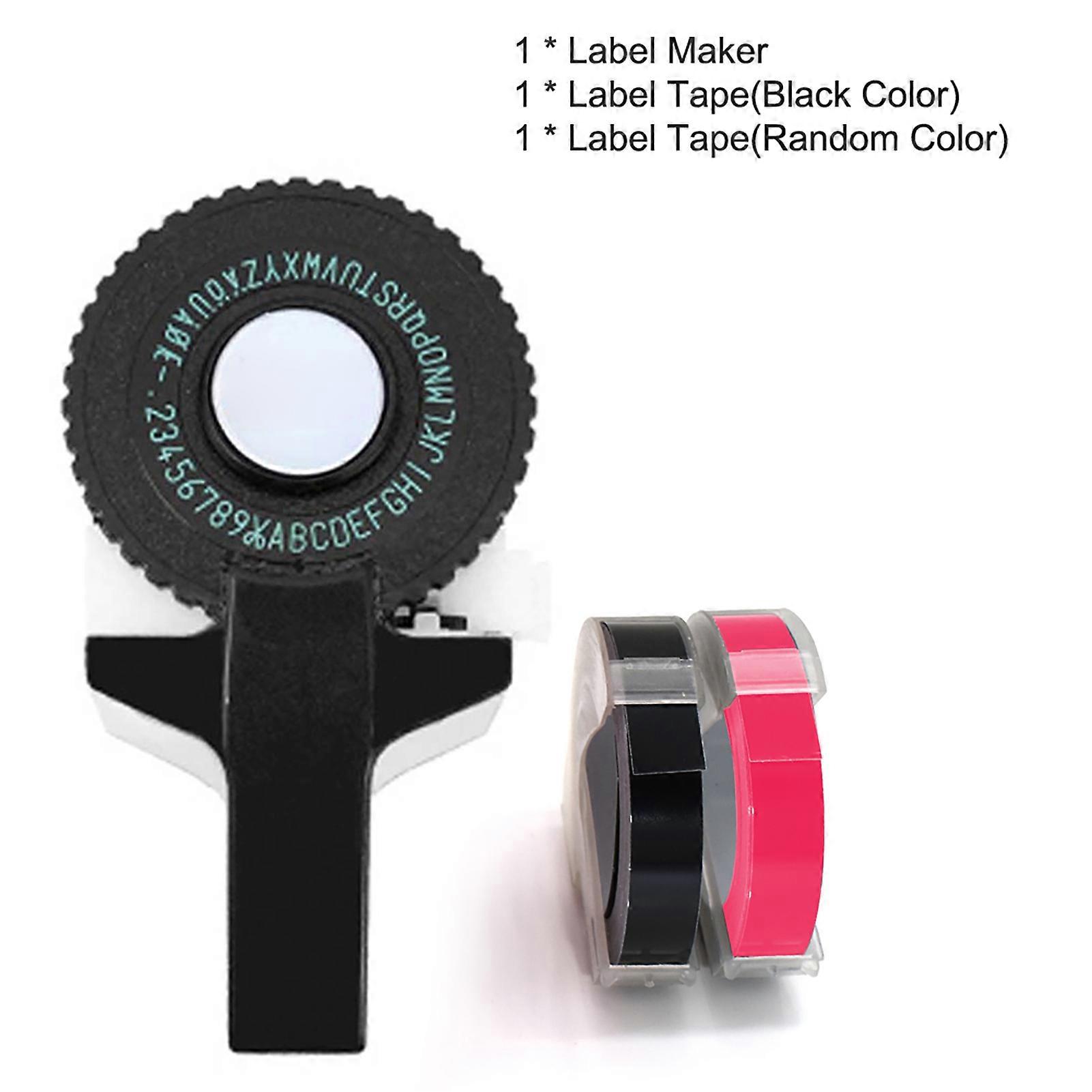 Mini Portable Manual Label Maker DIY 3D Embossing Label Writer Printer Typewriter with Plastic PVC 9mm Label Tapes Lettering Machine