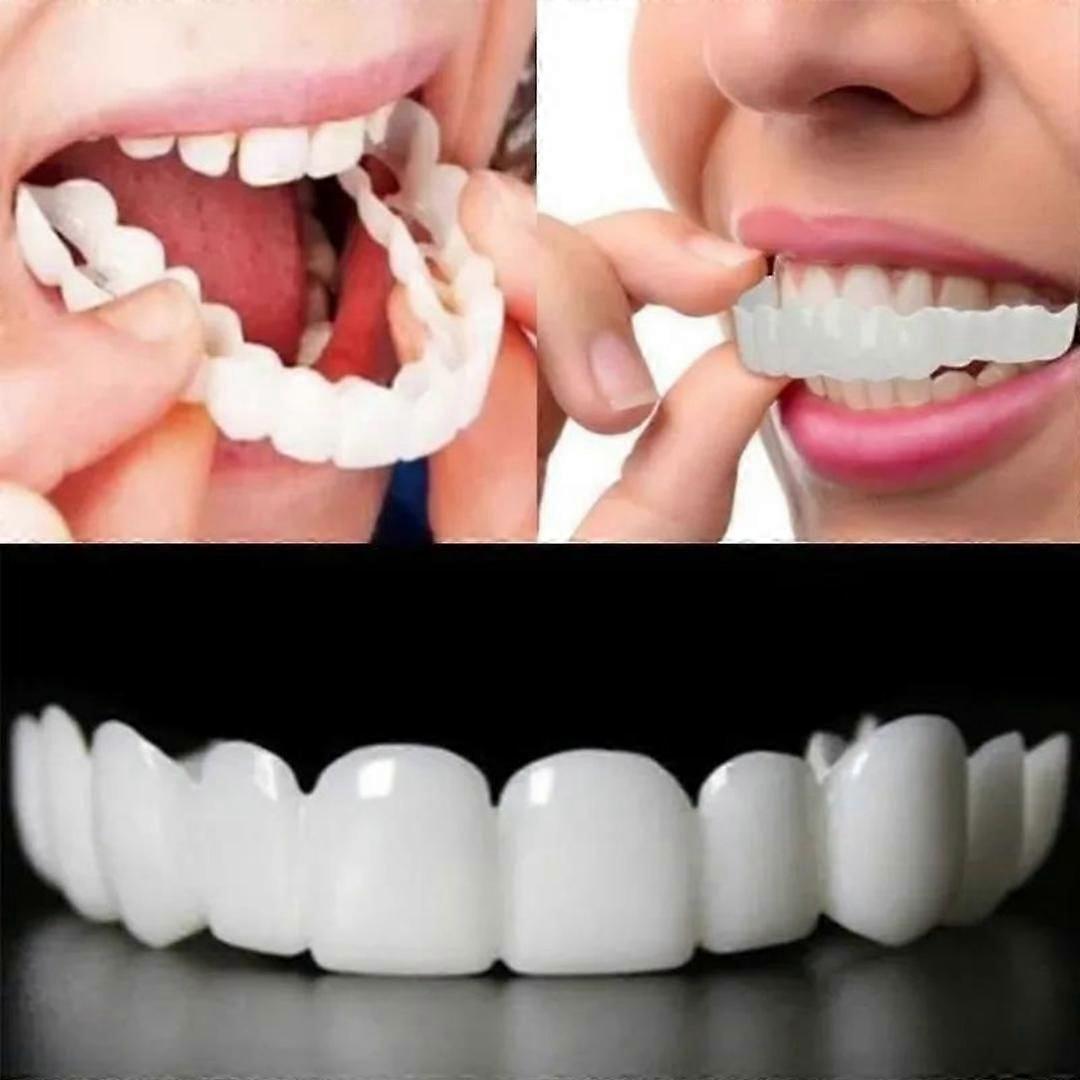 Hot Snap On False Teeth Upper + Lower Dental Veneers False Dentures Dental Cover Set