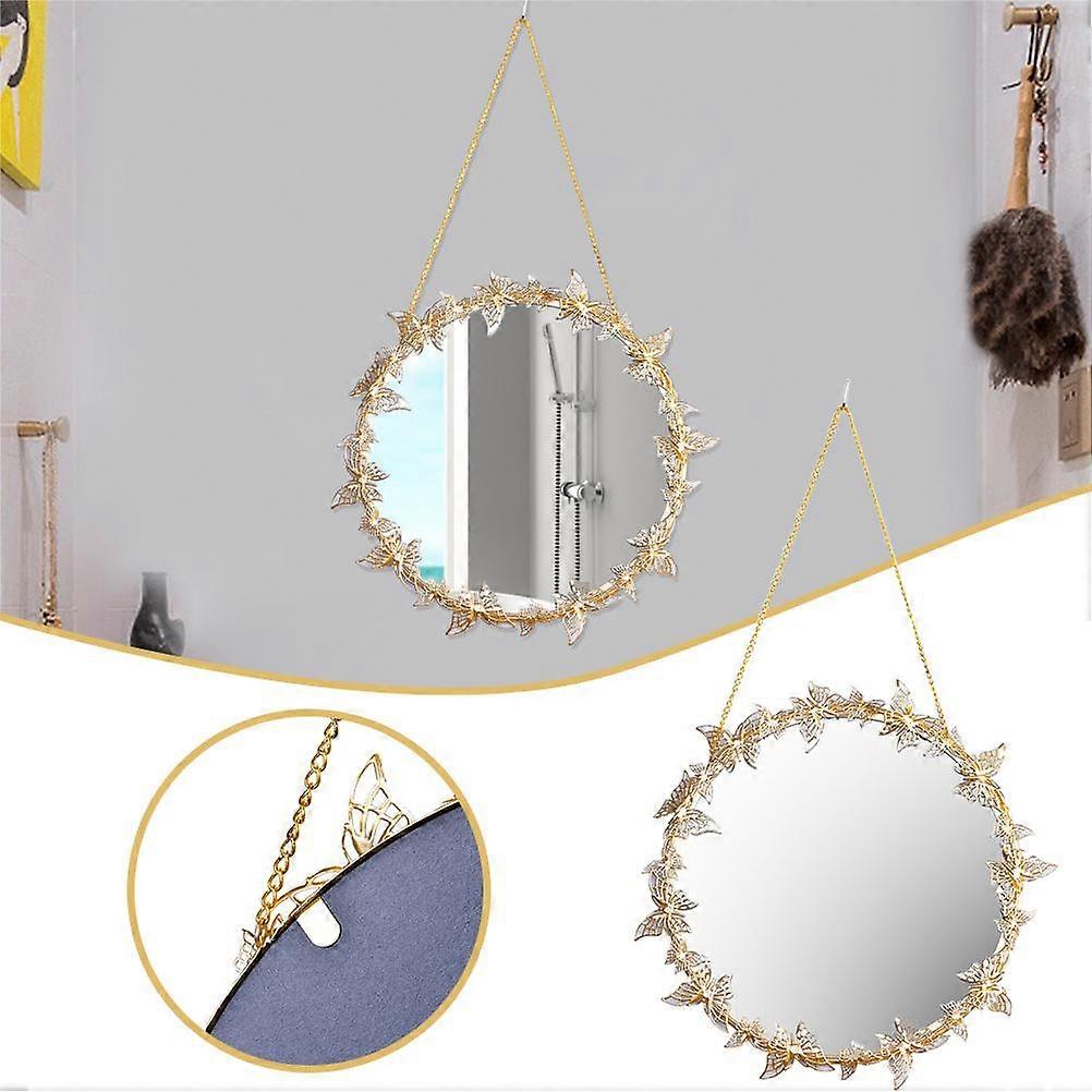 Butterfly Wall Mirror with Chain Decorative Mirror for Home