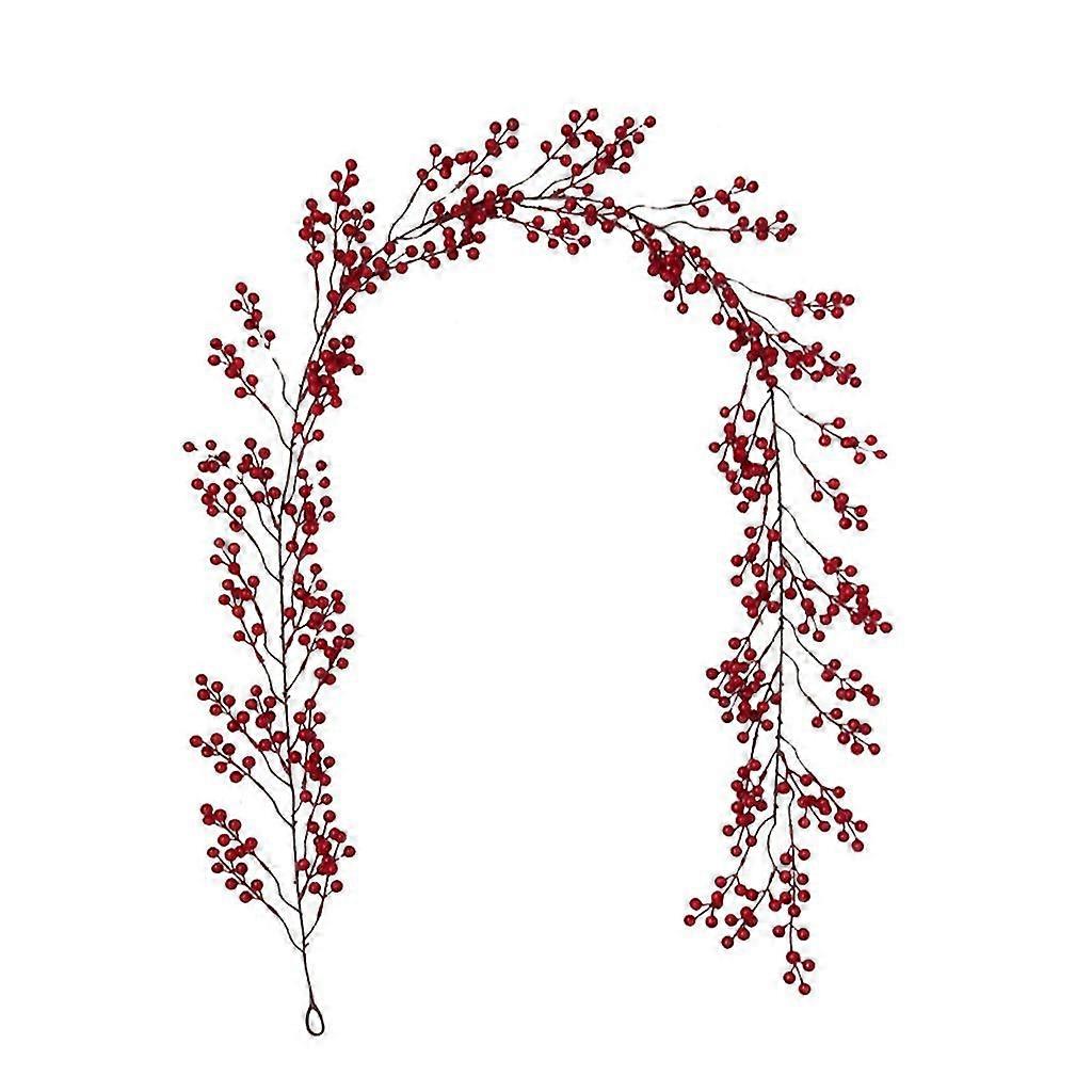 5.9 Ft Christmas Red Berry Garland Artificial Burgundy Red Pip Christmas Garland