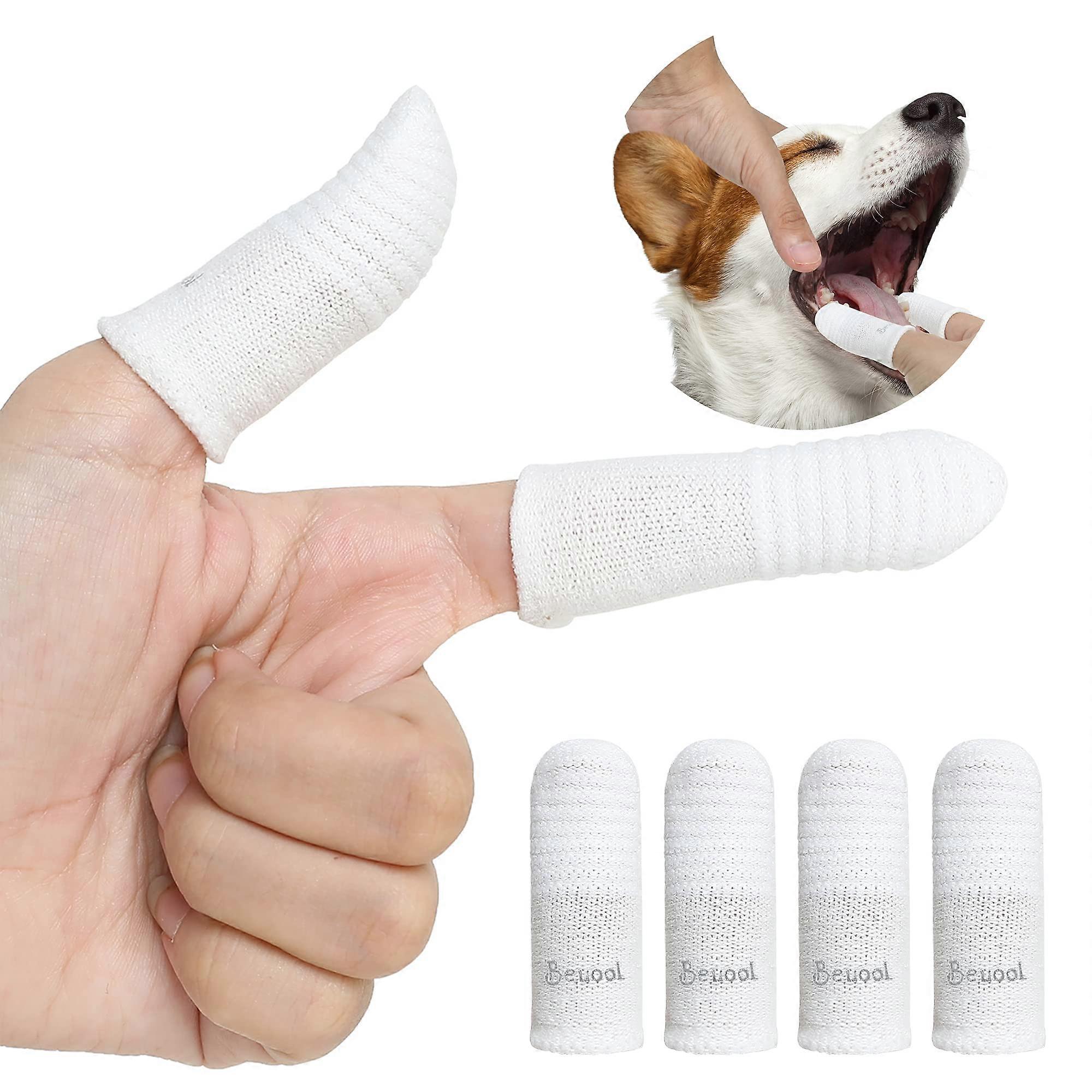 Two-Piece Fingertip Pet Toothbrush Set for Dogs and Cats, Soft Silicone, Ergonomic Design, Easy to Use
