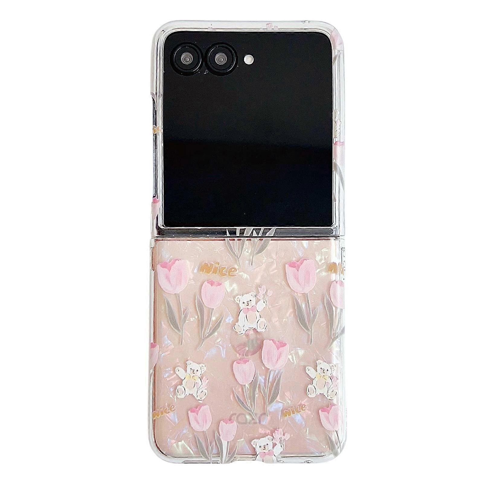 Flower Pattern PC Case For Motorola Razr 50 Ultra