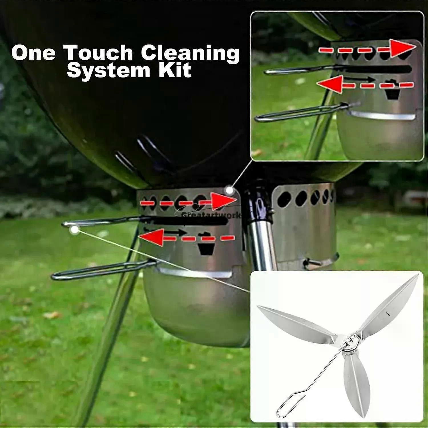 thumbnail image 2 of 22-1/2-Inch Weber Grill One-Touch Cleaning System Kit – Replacement Parts – 3 Blades, Lever, Hardware 2 of 6