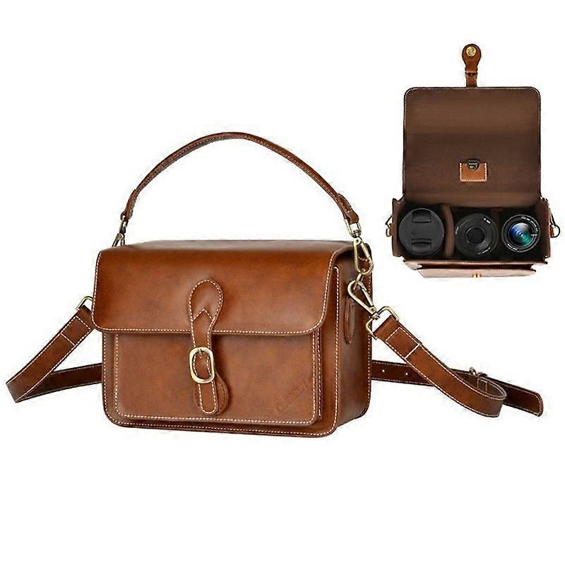 Cwatcun D80 Retro Leather Camera Shoulder Bag