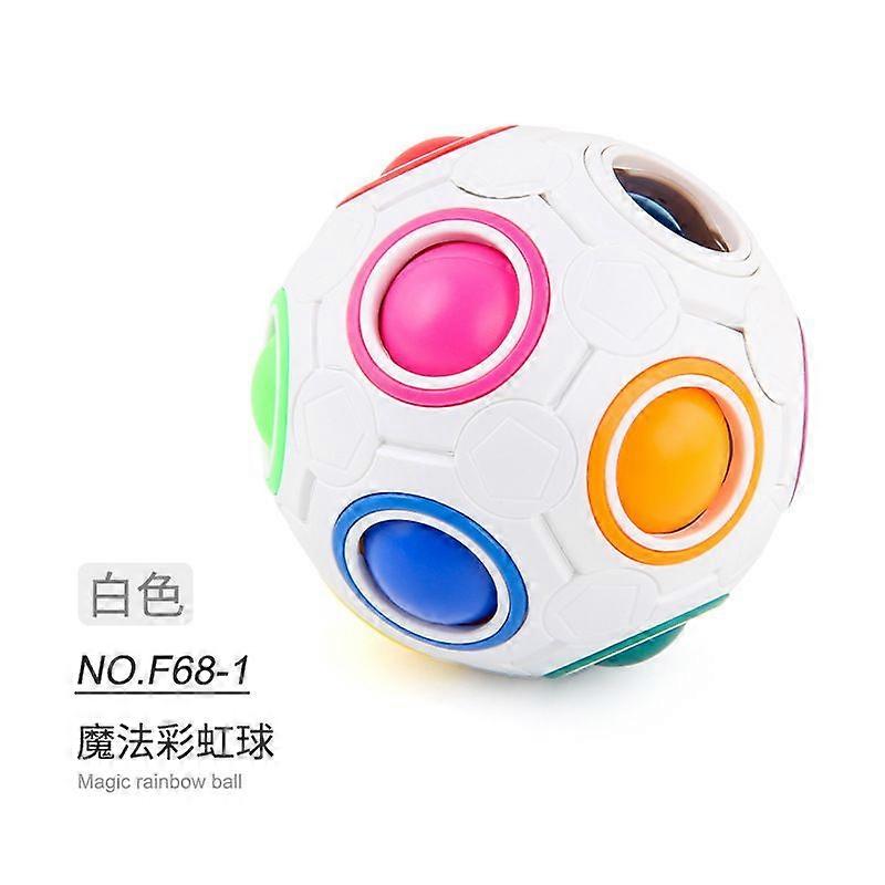 F68-1 Rainbow Ball White Bag 86.4g# Rainbow ball decompression rotary gyro children's puzzle round 12-hole mixed color magic ball toy
