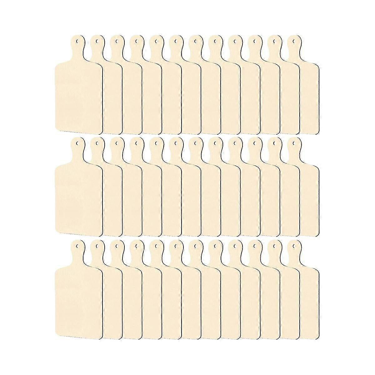 36 Pcs Wooden Mini Cutting Board With Handle Unfinished Wood Craft Mini Charcuterie Boards Paddle B