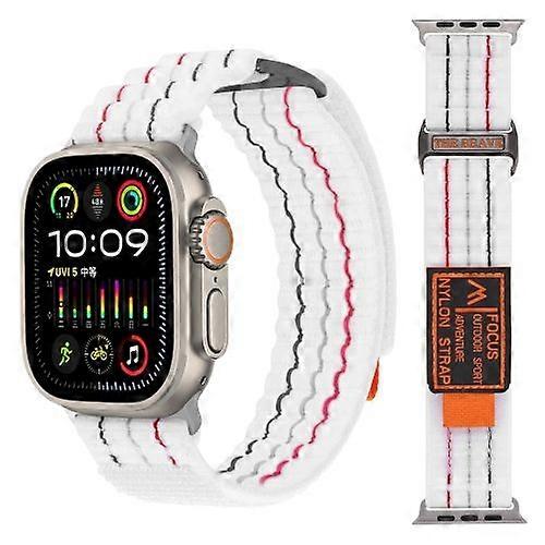 For Apple Watch Series 10 46mm Two Sections Nylon Hook and Loop Fastener Watch Band