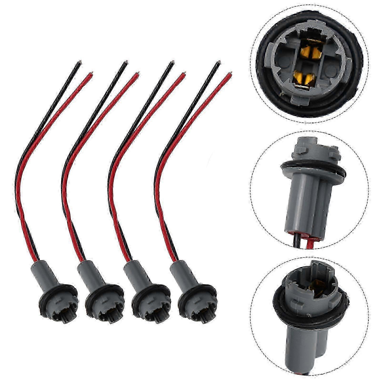 4PCS T15 Lamp Holder Adapter Cable for LED Bulb Socket Connector, Rubber Wedge HolderBundle