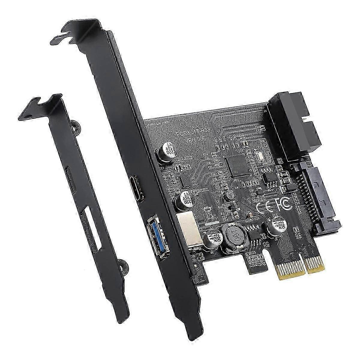 Scheda di espansione PCI-E 1X a USB 3.2 Gen1 USB3.2 Type-C frontale a 2 porte (tipo C + tipo A) jn