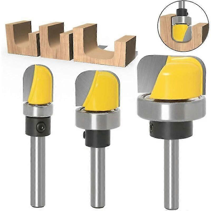 Round Bottom Router Bit 6mm Nose Router Bit Woodworking Milling Cutter Template for Wood Crafts 3 Pieces Round Bottom Nose Router BitT-Audace