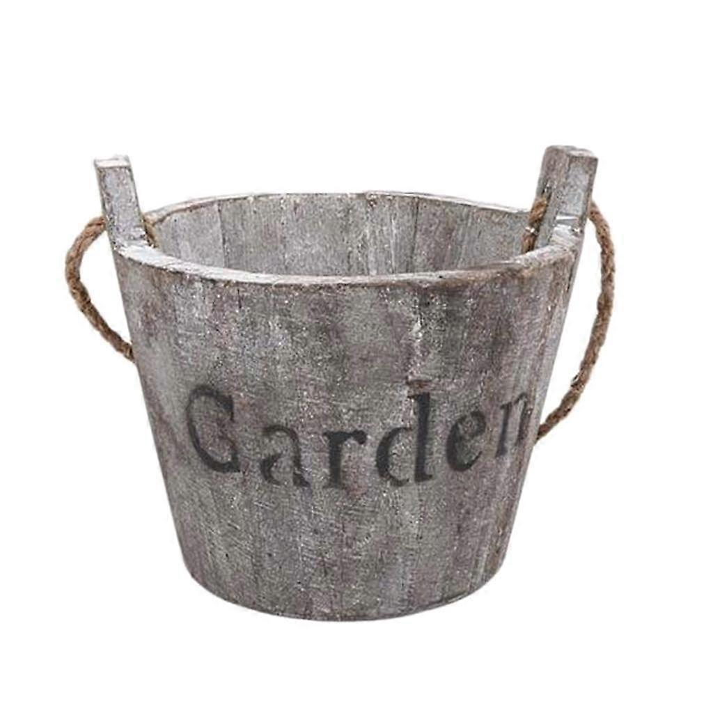 Rustic Wooden Pots Planters / Flowers Buckets Planter Round/ Oval