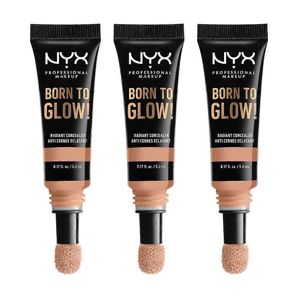 3 x NYX Professional Makeup Born To Glow Concealer - 7.5 Soft Beige