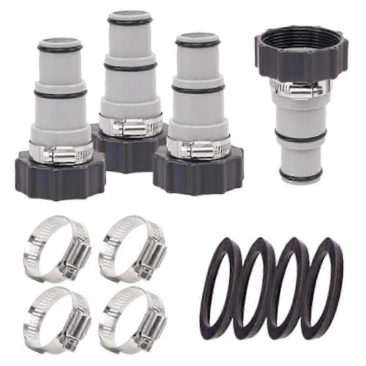 4Pack Pool Hose Adapter,Type A Pool Hose Connector for 1.5/1.25 Inch Vacuum Hose Adapters, Threaded