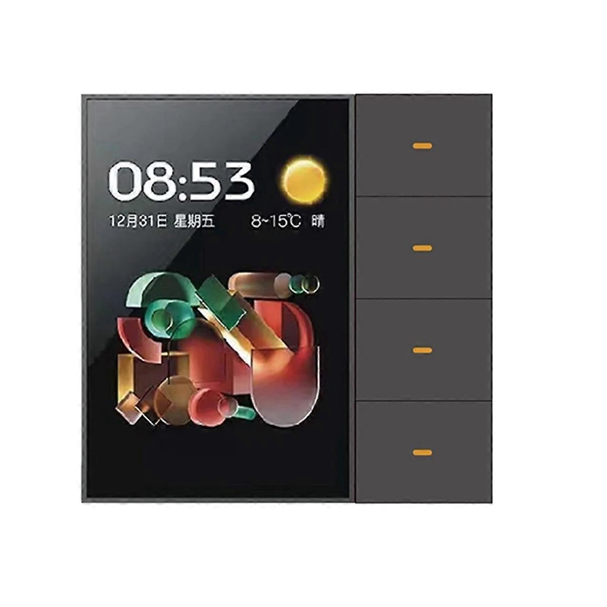 Tuya Zigbee 3.5 Inch Smart Wall Switch Touch Screen 4 Groups Switch 8-Way Scene Radar Sensor Dimming Switch Smart Home C