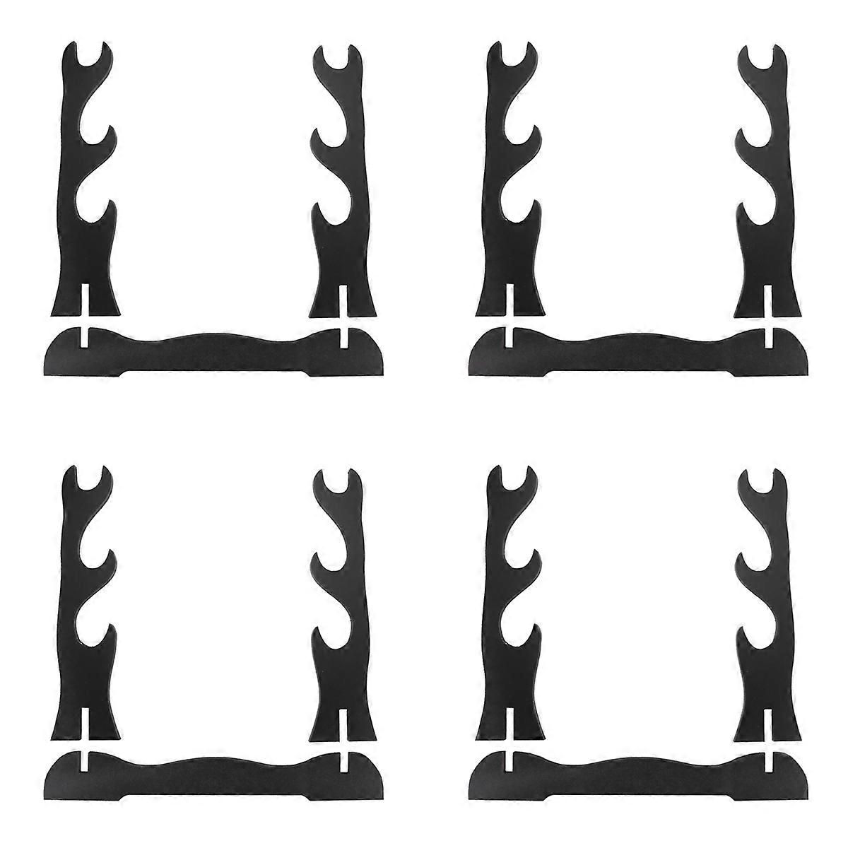 4X 3Tier Samurai Sword Katana Holder Stand Bracket Rack Display Black