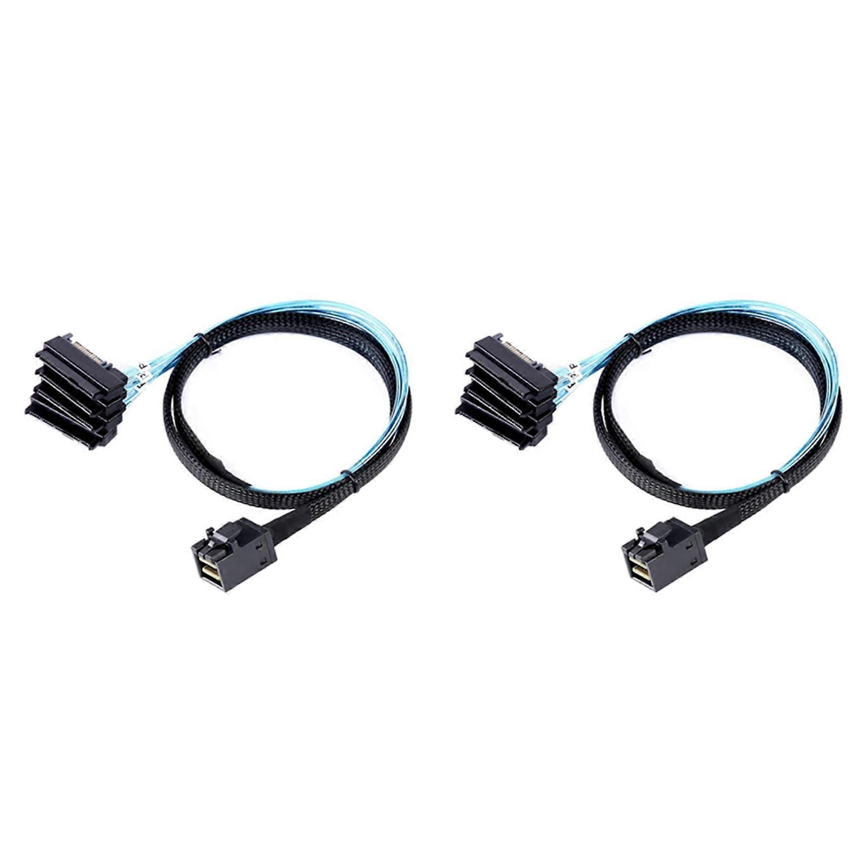 2X Mini SAS HD 12G SFF8643 to 4 SAS 29 Pin SFF8482 Cable Connectors for Controller