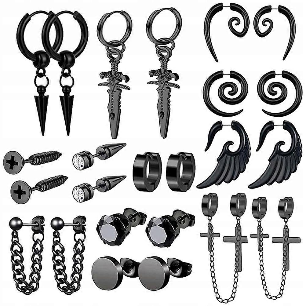 Miesten korvakorut ja niitit 12 paria