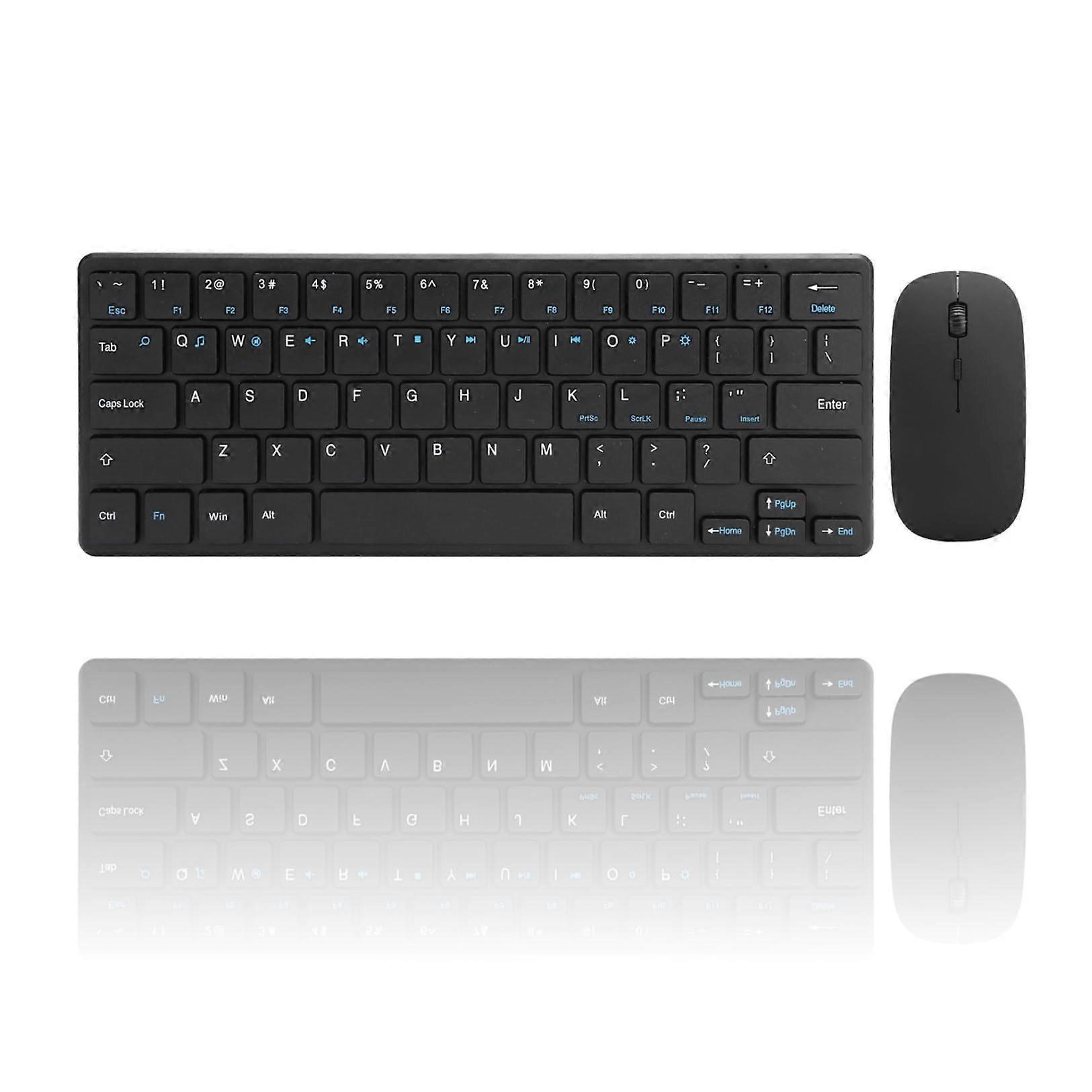 2.4G USB Keyboard Set for Computer White Blue Characters Compact Design Plug and Play Ergonomic Noiseless keyboard and Keyboard Combos