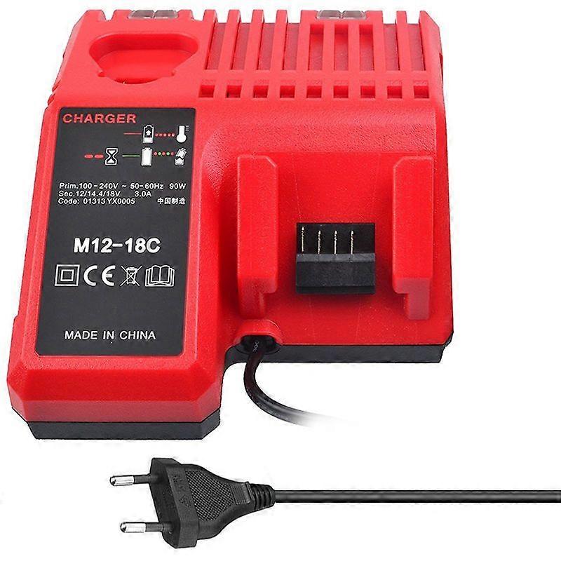 M12-18C Li-Ion Battery Charger For Milwaukee 12V 14.4V 18V C1418C 48-11-1815/1828/1840 M18 M14 M12 Lithium Battery
