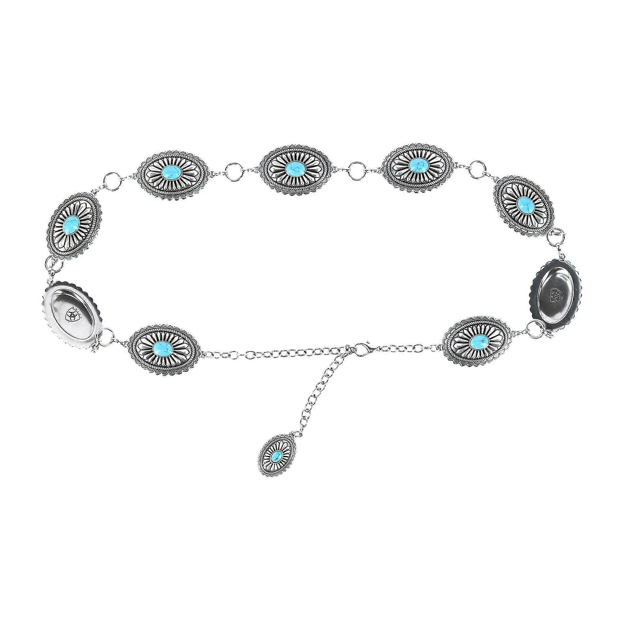 Pasek łańcuchowy Concho z turkusem (Kobiety)