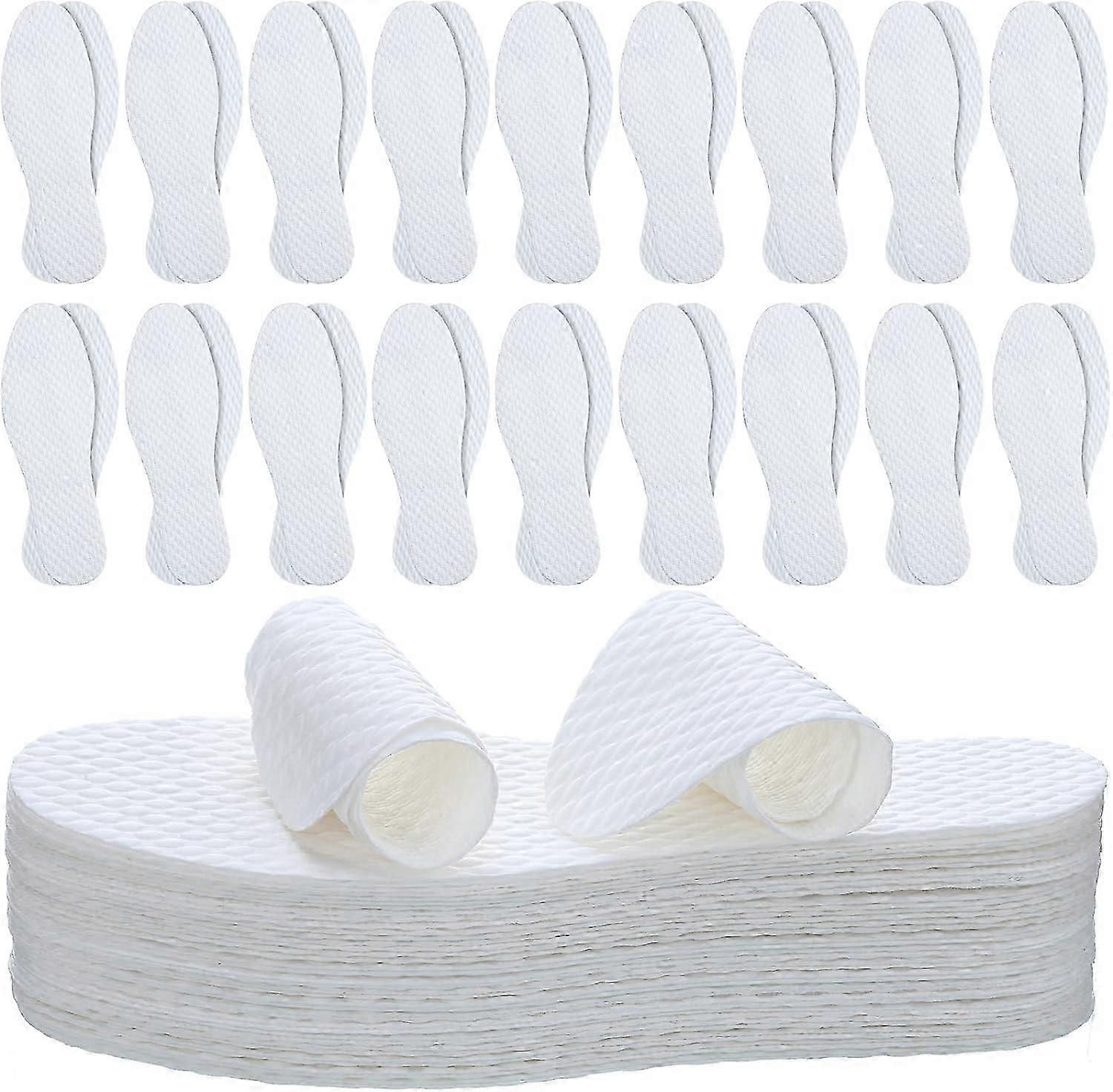 100 Pairs Replaceable Shoe Inserts Disposable Thin Insoles Shoe Liners for Sweat Absorption Breathable foot Odor Eliminator