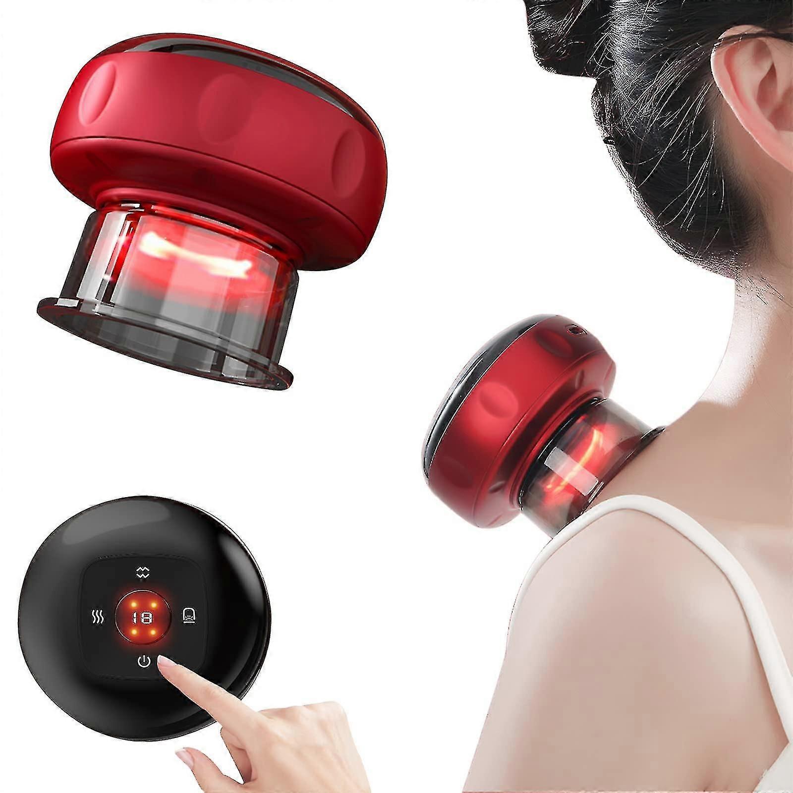電気カッピングセラピーセット、スマートダイナミックカッピングマシンカッピングデバイスセルライトマッサージャー 3 in 1 マッサージ真空療法マシンスクラップカッピング