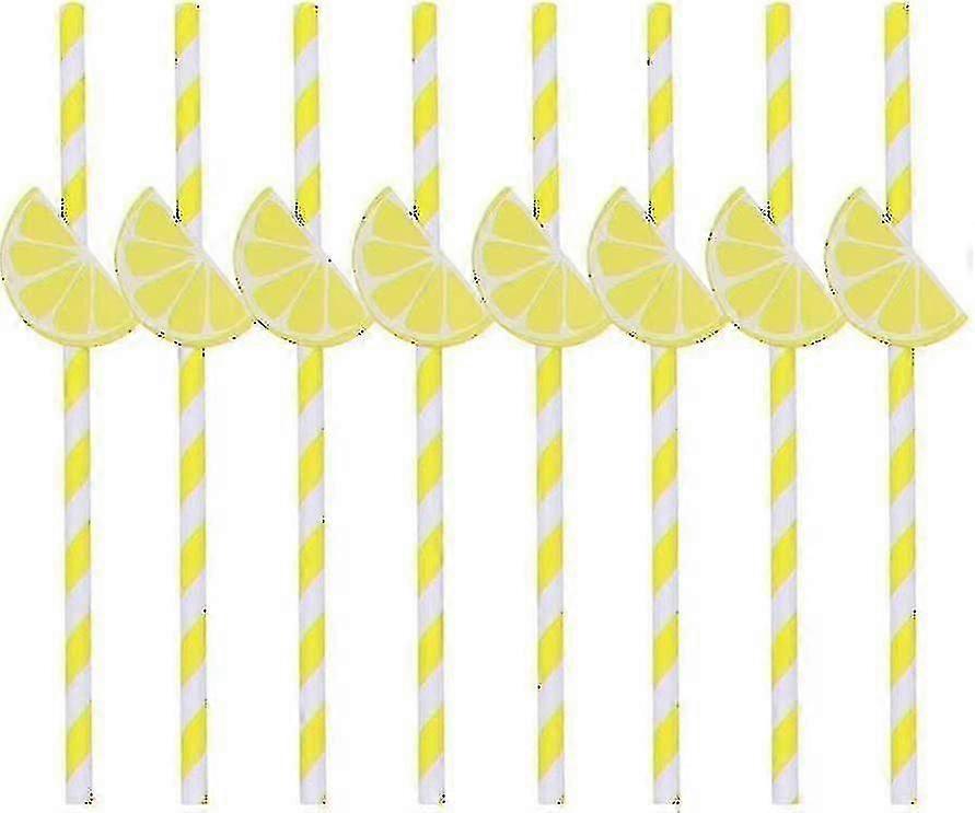 30pcs Lemon Straws Fruit Straws For