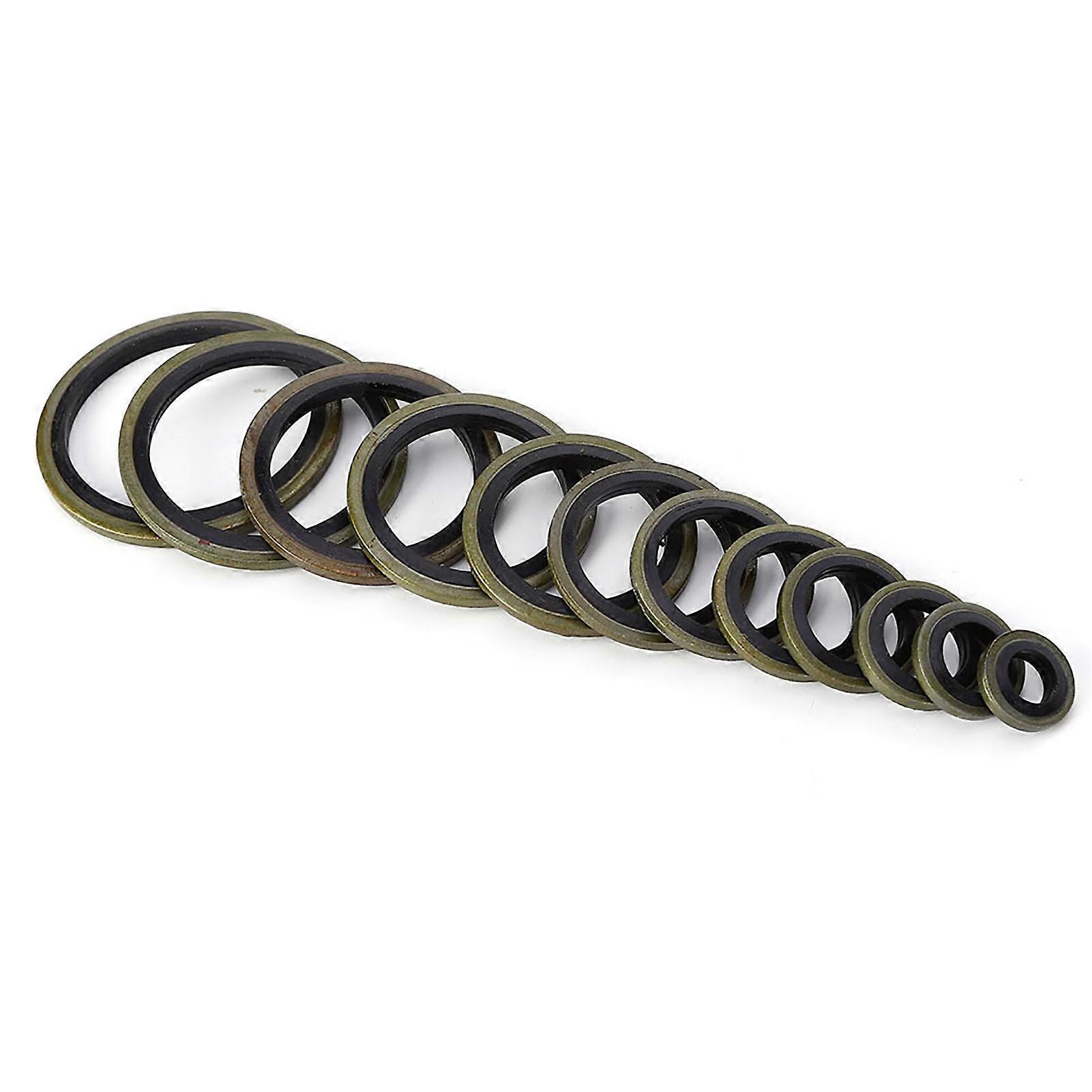 240pcs 6\8\10\12\14\16\18\20\22\24\27\30mm Anello di scarico del tappo di scarico dell'anello di tenuta in gomma metallica