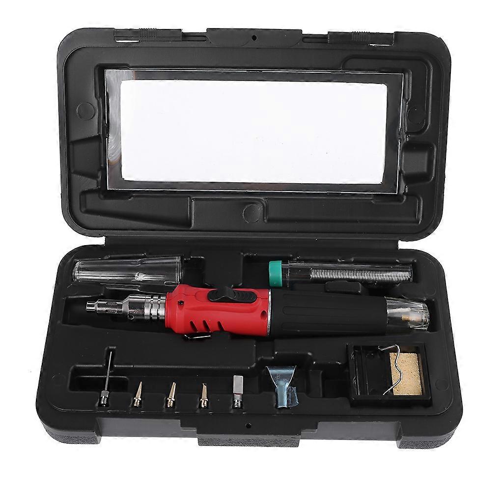 Gas Soldering Iron Case Set Multifunction HS-1115K Butane Lighter Spray Set Welding Equipment 26ml Welding Torch Durable  Black