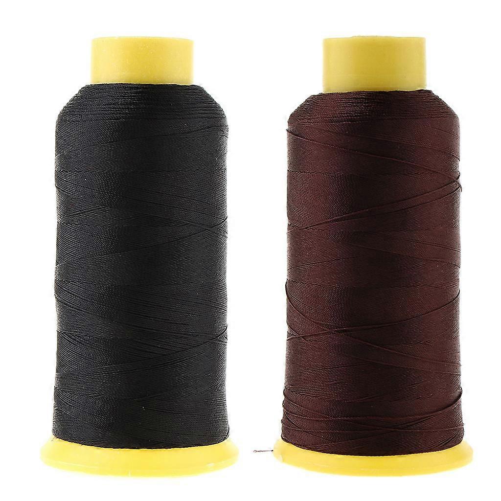 Black and Dark Brown 900m Bonded Nylon Threads DIY ther Stitching Canvas